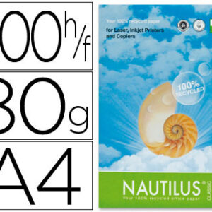Papel Fotocopia Nautilus Din A4 (500 Folhas) 80 Gr