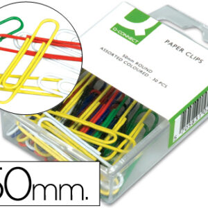 Clips Q-Connect de Cores Sortidas 50 mm (50 Unidades)