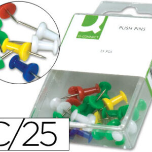 Alfinetes Q-Connect de Sinalizacao de Planos (25 Unidades) Cores Sortidas