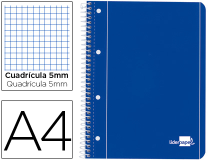 Caderno Espiral Capa Azul 80F A4 Quadriculado