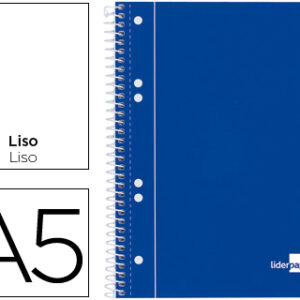 Caderno Espiral Capa Azul 80F A5 Liso