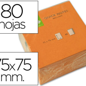 Bloco Notas Adesivas Q-Connect Laranja Fluoresc. 75X75mm