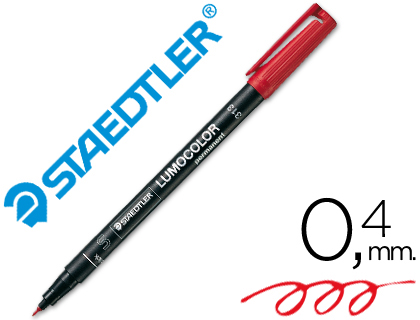 Marcador Staedtler Lumocolor Retroprojecao Permanente 313-2 Ponta 0,4mm Vermelho