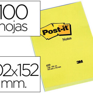 Bloco Notas Aderentes Post-It 102X152 mm Liso c/ 100 Fls