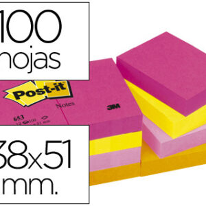 Bloco Notas Adesivas Post-It Neon 38 X 51 mm