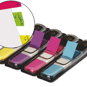 Bandas Separadoras Post-It de Cores Brilhantes, Dispensador de 140 Unidades