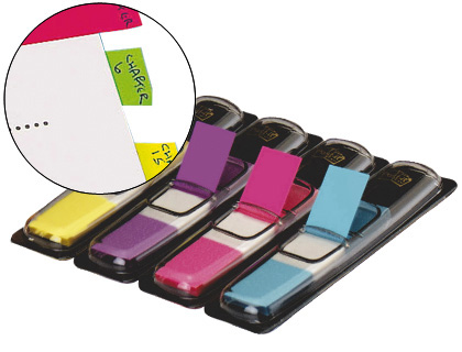 Bandas Separadoras Post-It de Cores Brilhantes, Dispensador de 140 Unidades