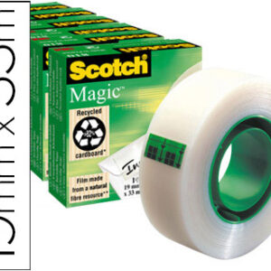 Fita Adesiva Scotch Invisivel 33 Mt X 19 mm Embalagem 6 Rolos