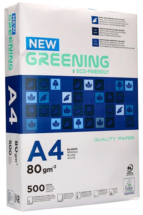 Resma Papel Fotocopia GREENING Din A4 (80Gr) - 500 Folhas