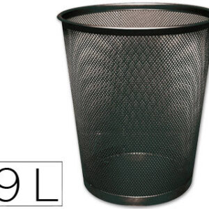 Cesto Q-Connect de Papeis de Rede Metalico Preto Capacidade 19 Litros 295x345x240 mm