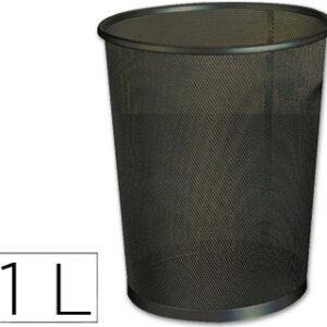 Cesto Q-Connect de Papeis de Rede Metalico Preto Capacidade 7 Litros 20,5x21x15 cm