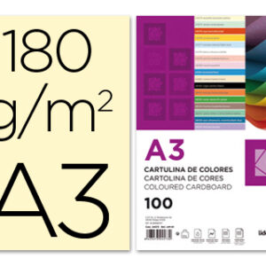 Cartolina 180 Gr A3 100 Folhas Cremes
