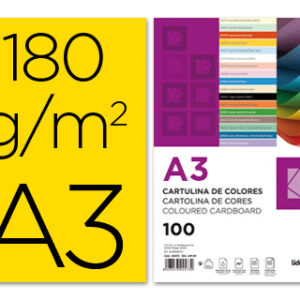 Cartolina 180 Gr A3 100 Folhas Amarelas