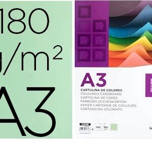 Cartolina 180 Gr A3 100 Folhas Verdes
