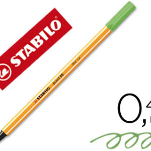 Marcador Stabilo Ponta de Fibra Point 88 Verde 0,4 mm