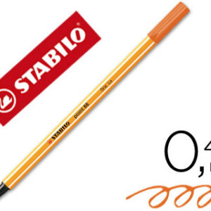 Marcador Stabilo Ponta de Fibra Point 88 Laranja 0,4 mm