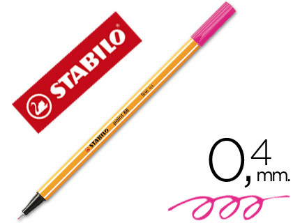 Marcador Stabilo Ponta de Fibra Point 88 Rosa 0,4 mm