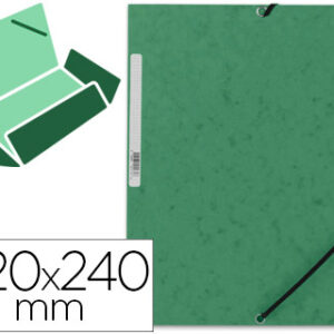 Pasta de Elasticos Q-Connect, A4, c/ Abas, Verde