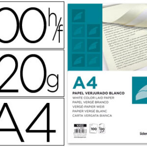 Papel Verge Embalagem de 100 Folhas, A4, 120 Gr/M?, Branco