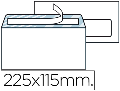 Pack 500x Envelopes Americano 115x225mm c/ Janela Direita