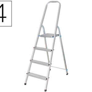 Escada Q-Connect de Alum?nio c/ 4 Degraus Peso Maximo Suportavel 150 Kg 462x1470x860 mm