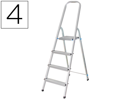 Escada Q-Connect de Alumínio c/ 4 Degraus Peso Maximo Suportavel 150 Kg 462x1470x860 mm