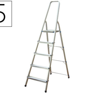 Escada Q-Connect de Alumínio c/ 5 Degraus Peso Maximo Suportavel 150 Kg 483x1675x1062 mm