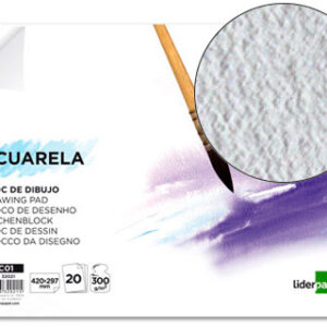 Bloco Desenho Aguarela Colado A3 420X297mm 20F