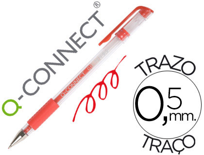 Caneta Q-Connect Tinta Gel Vermelho 0,7mm.