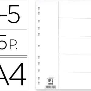 Separadores Numericos Q-Connect, A4, c/ 5 Separadores