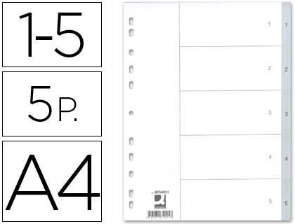 Separadores Numericos Q-Connect, A4, c/ 5 Separadores