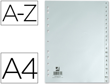 Separadores Alfabeticos Q-Connect A_Z de Plastico, A4