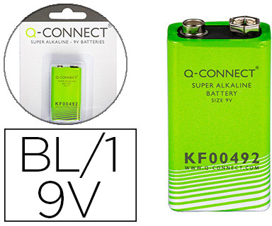 Pilha Alcalina 9V 6LR61 - Q-CONNECT