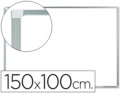 Quadro Branco Q-Connect Melamina Magnetico Caixilho Alumínio 150X100 cm