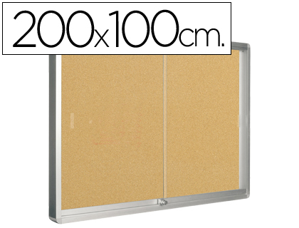Vitrina Q-Connect de Anuncios Moldura de Alumínio 200X100 cm