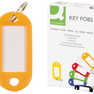 Chaveiro Q-Connect Porta-Etiquetas Amarelo (100 Unidades)