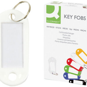Chaveiro Q-Connect Porta-Etiquetas Branco (100 Unidades)