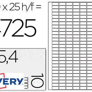 Etiquetas Adesivas Avery A4 Removiveis 25,4 X 10 mm (25 Unidades)