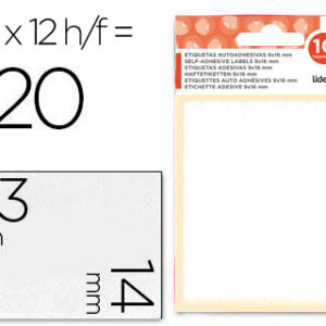 Etiquetas Adesivas 10 + 2 Folhas, 14X53 mm, 120 Etiquetas