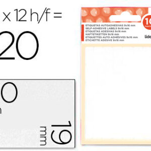 Etiquetas Adesivas 10 + 2 Folhas, 19X40 mm, 120 Etiquetas