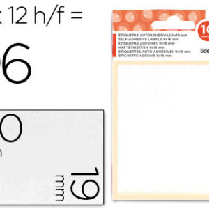 Etiquetas Adesivas 10 + 2 Folhas, 19X50 mm, 96 Etiquetas
