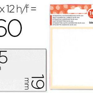 Etiquetas Adesivas 10 + 2 Folhas, 19X75 mm, 60 Etiquetas