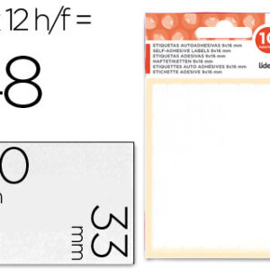 Etiquetas Adesivas 10 + 2 Folhas, 33X50 mm, 48 Etiquetas