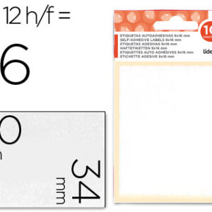 Etiquetas Adesivas 10 + 2 Folhas, 34X70 mm, 36 Etiquetas