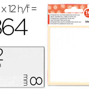 Etiquetas Adesivas 10 + 2 Folhas, 8X12 mm, 864 Etiquetas