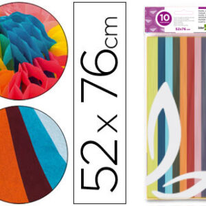 Papel Seda 52 X 76 cm 18 Gr/M2. (10 Folhas) Cores Sortidas