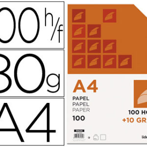 Resma 100x Folhas Papel Din A4 80 Gr + 10 Folhas Gratis