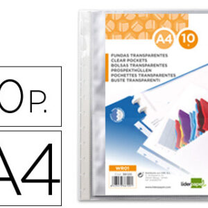 Pack 10 Unidades Bolsas Transparentes A4