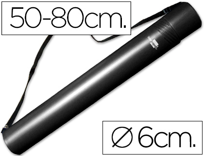 Tubo Porta Desenhos Extensivel 80cm (Preto)