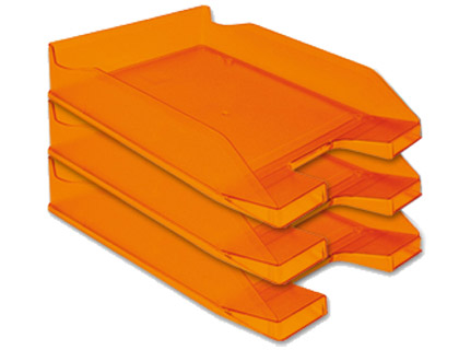 Tabuleiro de Secretaria Q-Connect Plastico Laranja Transparente